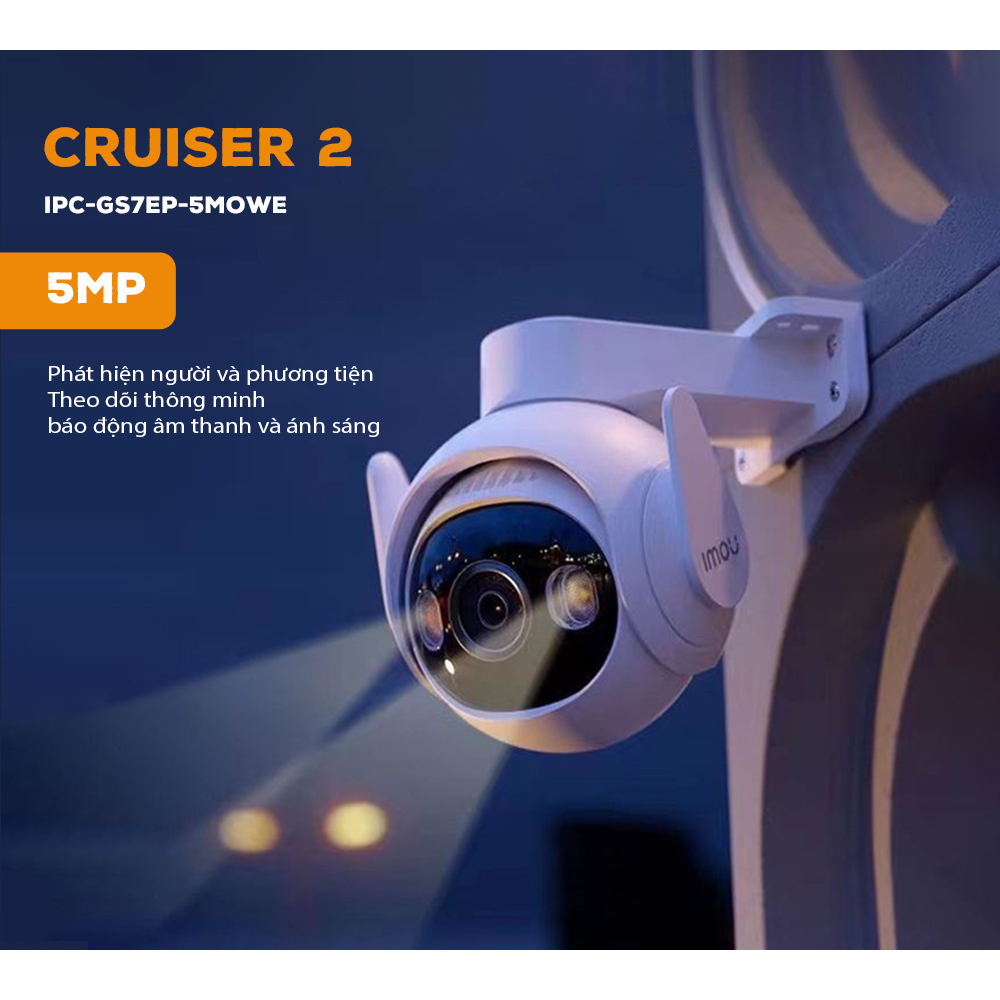 Camera Wifi imou GS7EP-5M0WE 5MP 3K Full Color, GS7EP 3MP quay quét Ngoài Trời, Cảnh báo, đèn còi - chính hãng