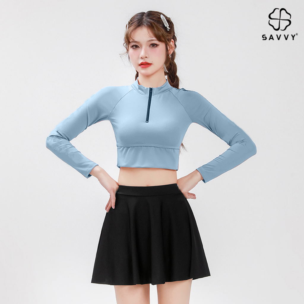 Đồ Bơi Nữ Kín Đáo 2 Mảnh Tay Dài SAVVY SV2MXN Cao Cấp Bộ Đồ Bơi Tắm Biển Cho Nữ 2 Mảnh Bikini Big size Kín Đáo Dài Tay