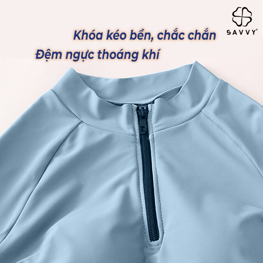 Đồ Bơi Nữ Kín Đáo 2 Mảnh Tay Dài SAVVY SV2MXN Cao Cấp Bộ Đồ Bơi Tắm Biển Cho Nữ 2 Mảnh Bikini Big size Kín Đáo Dài Tay
