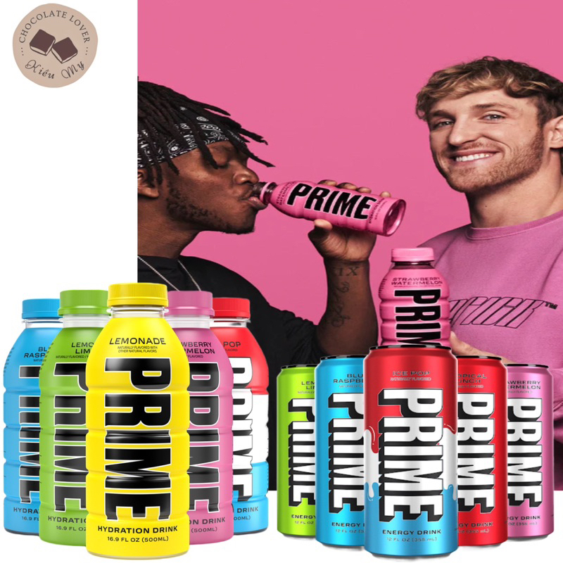 [Hàng Mỹ bay Air] Nước uống tăng lực Prime Hydration Drink và Energy Drink Mỹ KSI & LOGAN PAUL