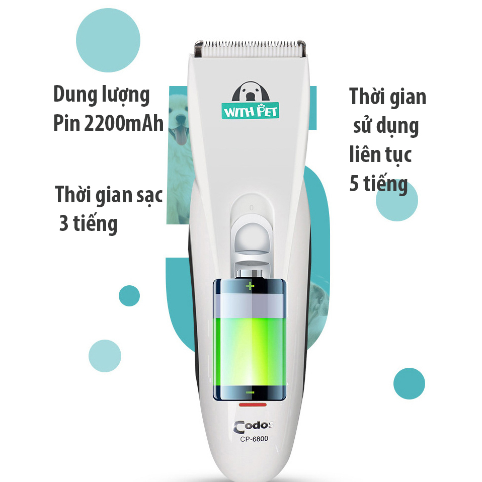 Tông Đơ Cắt Tỉa Lông Chó Mèo Chuyên Dụng Codos Chính Hãng CP-6800