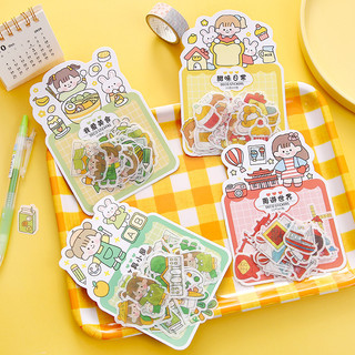 Bộ 40 miếng dán, Sticker trang trí sổ, đồ dùng cá nhân chú đề thú cưng và trái cây cực xinh xắn BAG U STC40