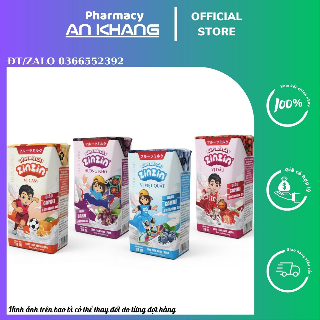 Thùng 48 hộp Sữa trái cây ZinZin vị dâu 110ml - Siêu ưu đãi