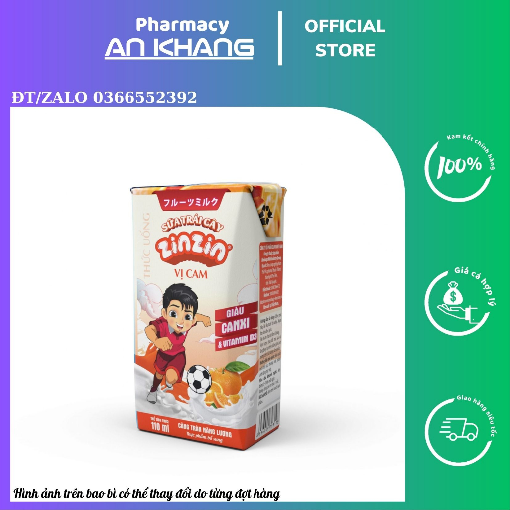 Thùng 48 hộp Sữa trái cây ZinZin vị cam 110ml - Siêu ưu đãi