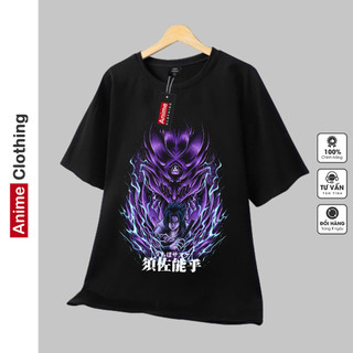 Áo thun nam nữ Naruto Sasuke Susanoo 08 Anime Clothing, phông đen cotton dày dặn thoáng mát