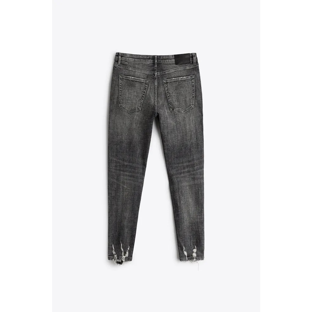 Quần Jeans Nam ZARA Authentic Rách Đáp Màu Ghi Xám Cực Đẹp