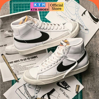 Giày nike blazer low, mid 77 vintage white black - giày sneaker nam nữ trắng đen cổ thấp, cao thể thao full box