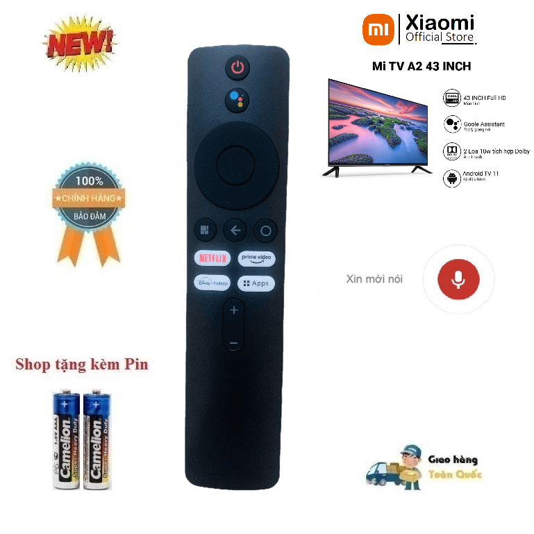 Remote Điều khiển giọng nói TV Xiaomi -MI TV 5A 32 '' 40 '' 43 '' Redmi Smart TV X43 L65M6-RA- Hàng mới chính