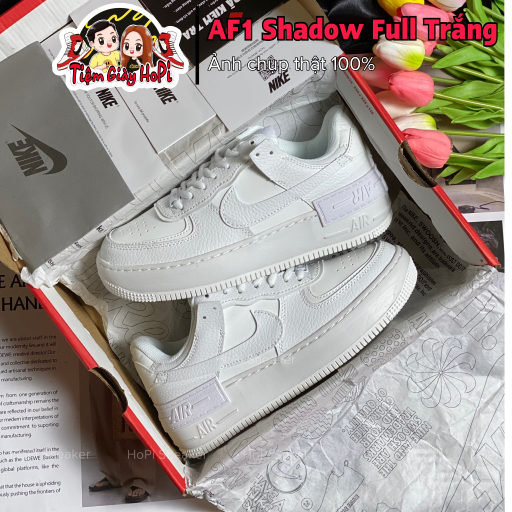 Giày Sneaker_Nike AF1 Shadow Trắng, AF1 Trắng Bản Chuẩn Cao Cấp Full Box Bill | HoPi Sneaker