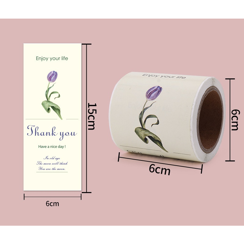 Tem cảm ơn, tem niêm phong hộp hàng, nhãn dán gói hàng đáng yêu