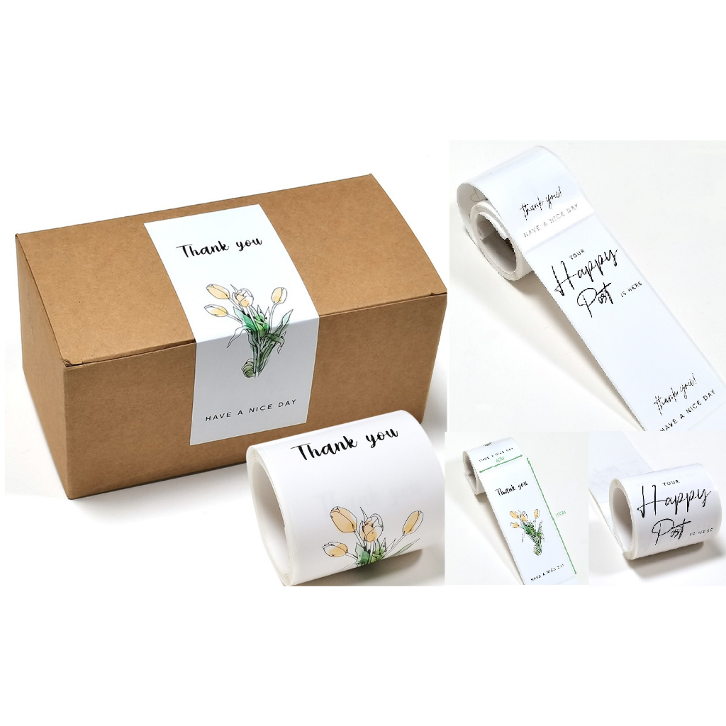 Tem cảm ơn, tem niêm phong hộp hàng, nhãn dán gói hàng đáng yêu