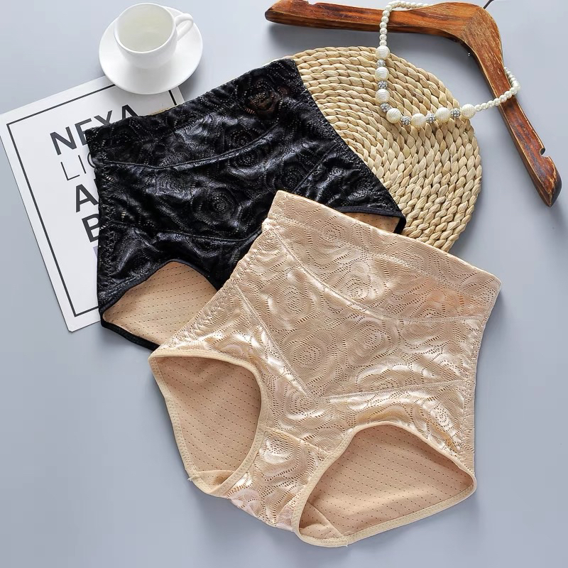 Quần Lót Ghen Bụng Cạp Thông Hơi Phối Hoa Nổi Xịn Sò Luôn