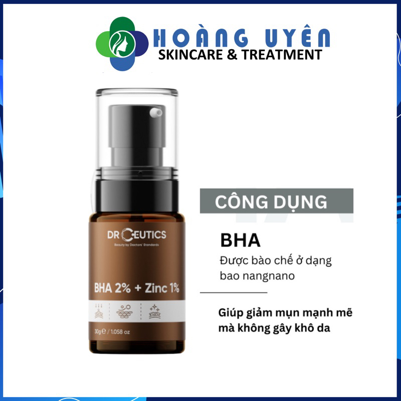 Serum giảm mụn Drceutics BHA 2% + Zinc 1%