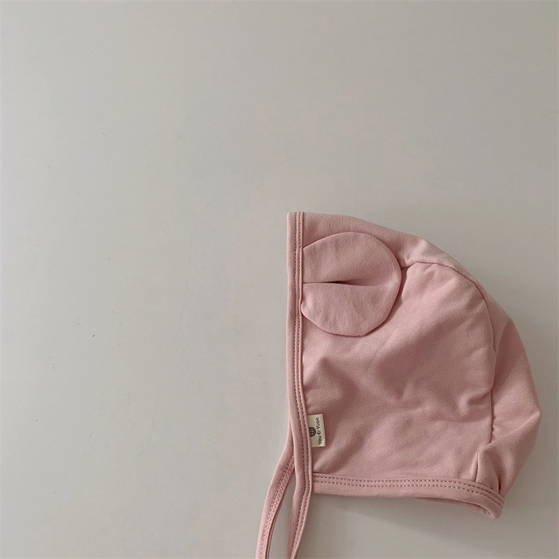 Mũ trùm cotton tai gấu cho bé
