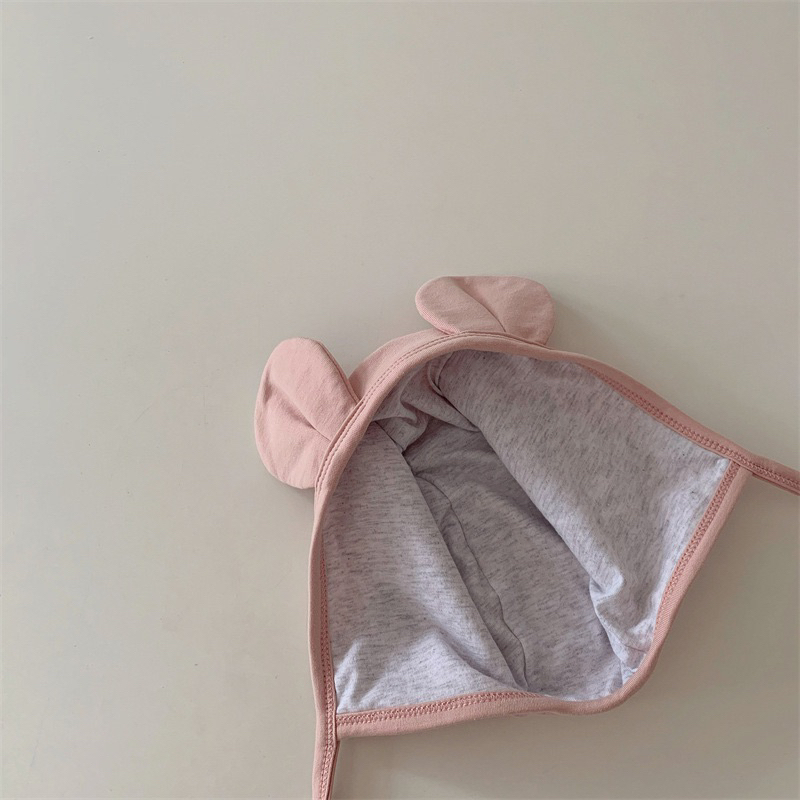 Mũ trùm cotton tai gấu cho bé