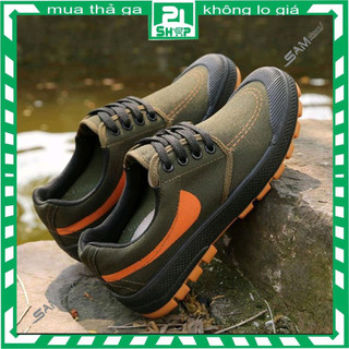 Giày Bảo Hộ Lao Động Dệt Vải Đế Cao Su Cách Điện Siêu Bền Chống Trơn Trượt