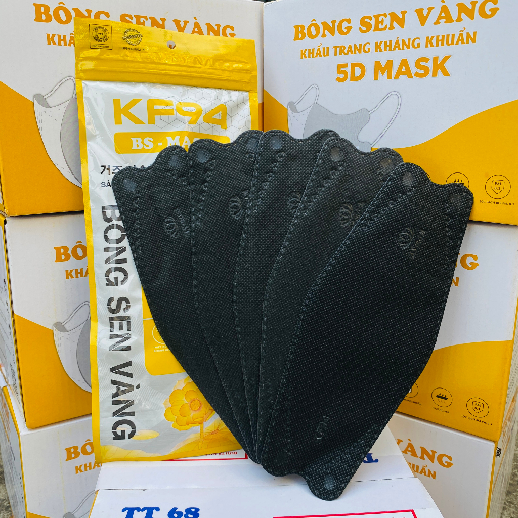 Thùng 300c Khẩu Trang 4 Lớp KF94 Bông Sen Vàng