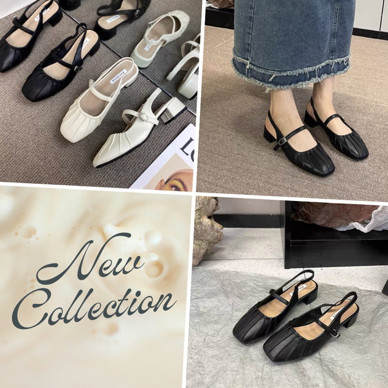 Giày hở gót mũi sò 5cm