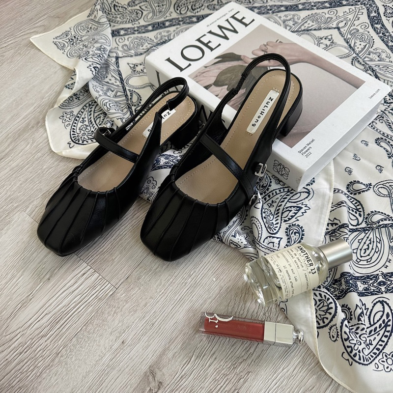 Giày hở gót mũi sò 5cm