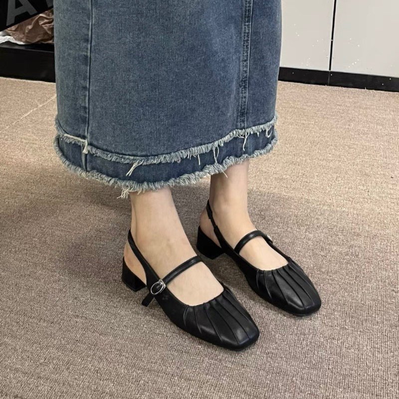 Giày hở gót mũi sò 5cm