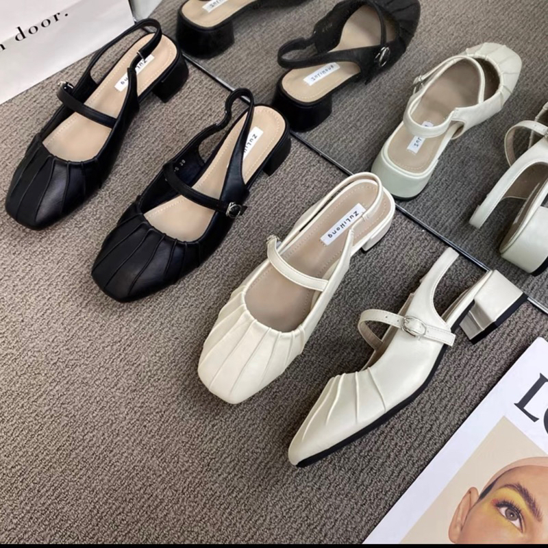 Giày hở gót mũi sò 5cm