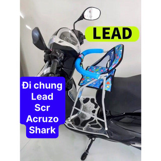 Ghế cho bé ngồi xe LEAD , Ghế ga xếp sắt sơn tĩnh điện xám gấp gọn