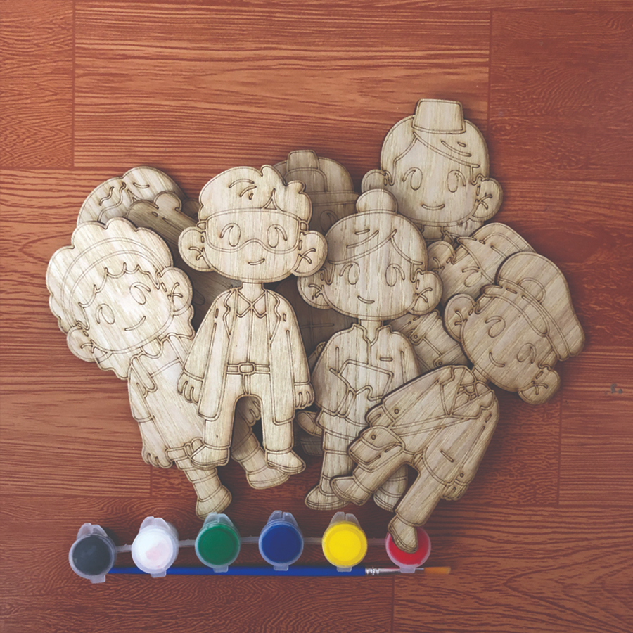 Bộ 10 Hình Tô Màu Gỗ Giúp Bé Vẽ Lên Những Ước Mơ Của Mình - Tự Do Tư Duy Lựa Chọn Nghề Mà Bé Yêu Thích