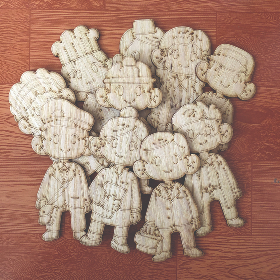 Bộ 10 Hình Tô Màu Gỗ Giúp Bé Vẽ Lên Những Ước Mơ Của Mình - Tự Do Tư Duy Lựa Chọn Nghề Mà Bé Yêu Thích