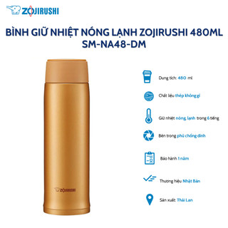 Bình giữ nhiệt zojirushi sm-na48-dm 0,48l, bảo hành giữ nhiệt 1 năm