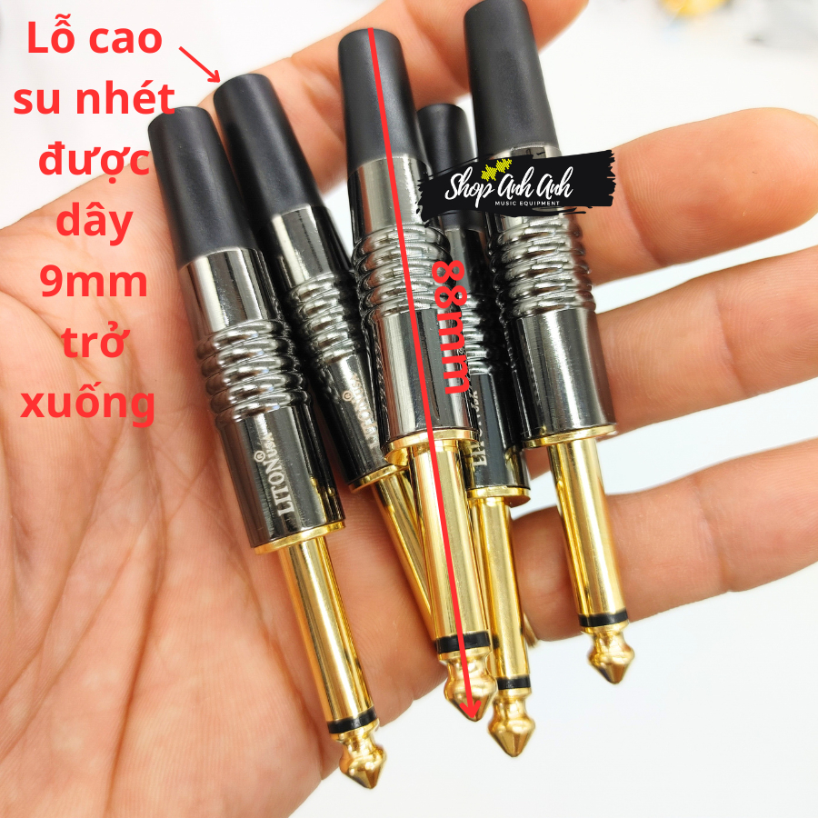Jack 6 ly liton thẳng loại tốt , jack 6.35 giá 01 cái , rắc 6 li , longanhaudio