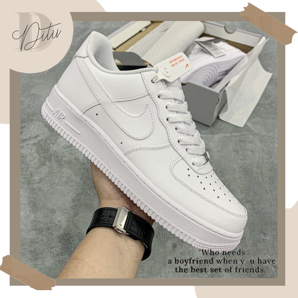Giày Nike_Trắng AF1, Giày Air Force 1 Full Trắng Nam Nữ Màu Sắc Basic Dễ Phối Đồ Hàng Cao Cấp Full Box bill