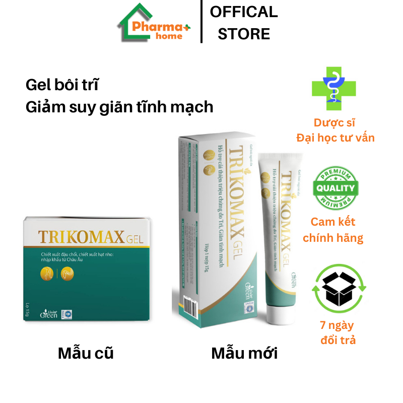 GEL BÔI TRĨ, GIẢM SUY GIÃN TĨNH MẠCH TRIKOMAX, LỌ 15G