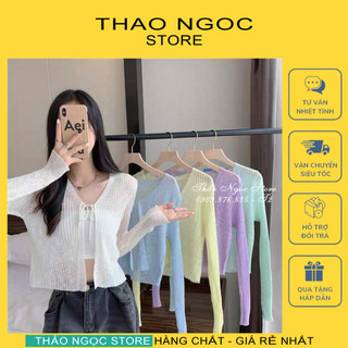 Áo khoác len mỏng cột dây, áo kiểu khoác form lửng hàng QC!