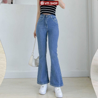 Quần jean nữ ống loe VM Shop, quần bò xanh hách dáng N196 QJL00018