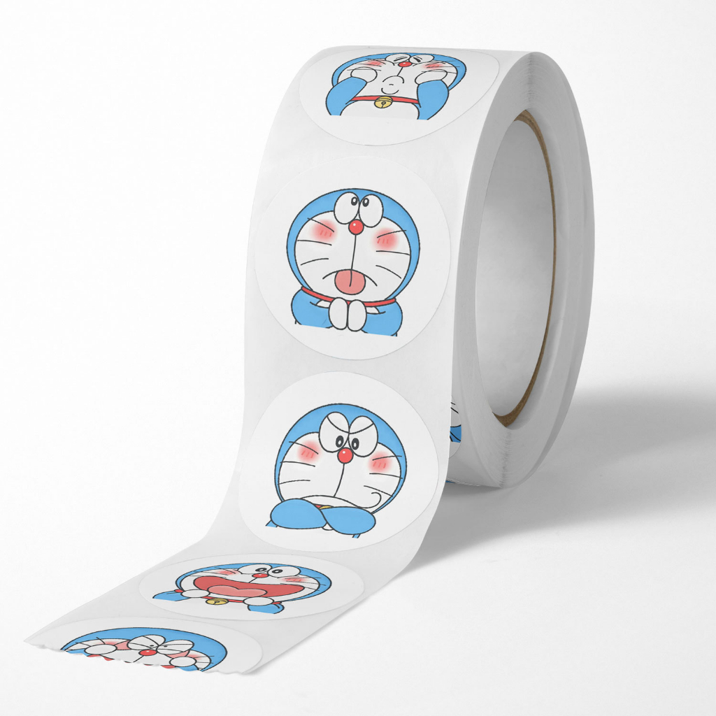 Cuộn 500 tem Sticker Doraemon dễ thương cho bé - 2.5cm