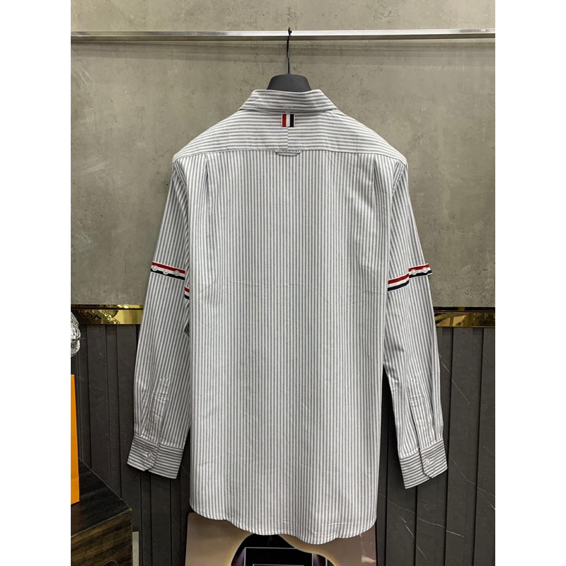 ⭐️  - Sơ Mi Thom Xám Kẻ Check Viền Kẻ Tay Chất Liệu Vải Oxford Dành Cho Cả Nam Và Nữ Đủ Size - Hàng Loại 1