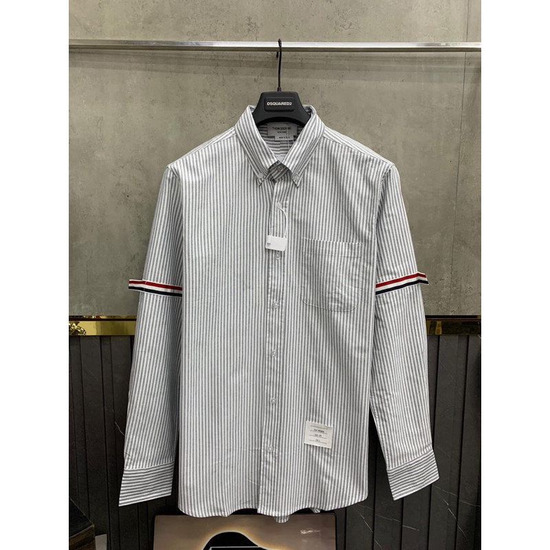 ⭐️  - Sơ Mi Thom Xám Kẻ Check Viền Kẻ Tay Chất Liệu Vải Oxford Dành Cho Cả Nam Và Nữ Đủ Size - Hàng Loại 1