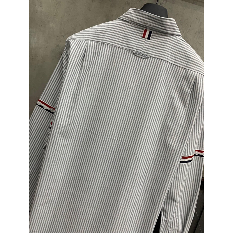 ⭐️  - Sơ Mi Thom Xám Kẻ Check Viền Kẻ Tay Chất Liệu Vải Oxford Dành Cho Cả Nam Và Nữ Đủ Size - Hàng Loại 1