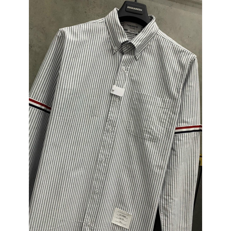 ⭐️  - Sơ Mi Thom Xám Kẻ Check Viền Kẻ Tay Chất Liệu Vải Oxford Dành Cho Cả Nam Và Nữ Đủ Size - Hàng Loại 1