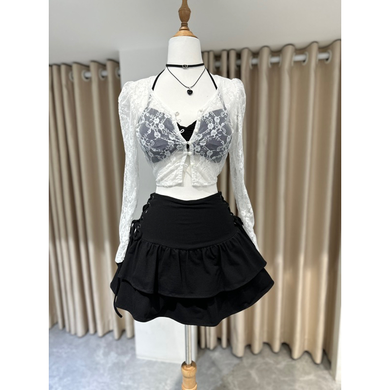 Áo croptop ren linacy