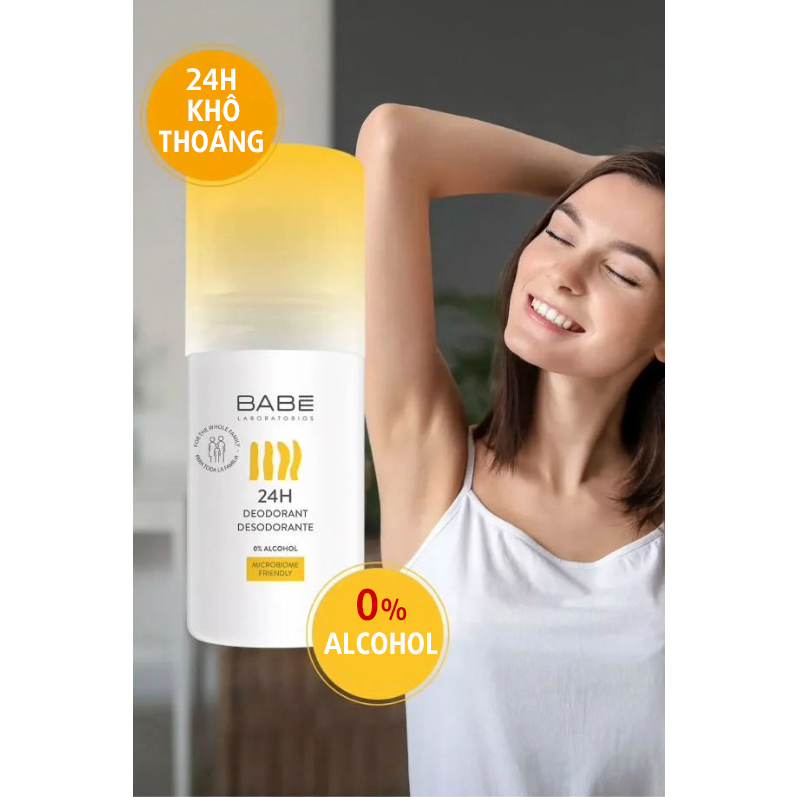 Lăn Nách BABE 24h Deodorant Khô Thoáng Khử Mùi Vùng Da Dưới Cánh Tay 50ml