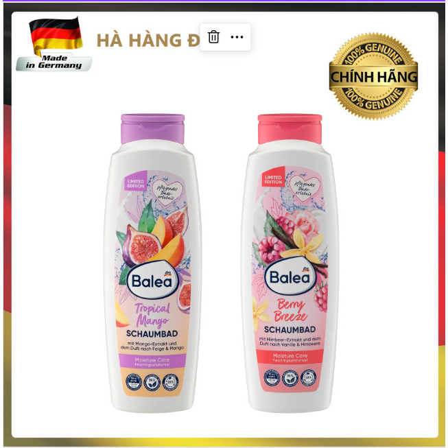 [Hà Hàng Đức] Sữa tắm tạo bọt Balea Schaumbad
