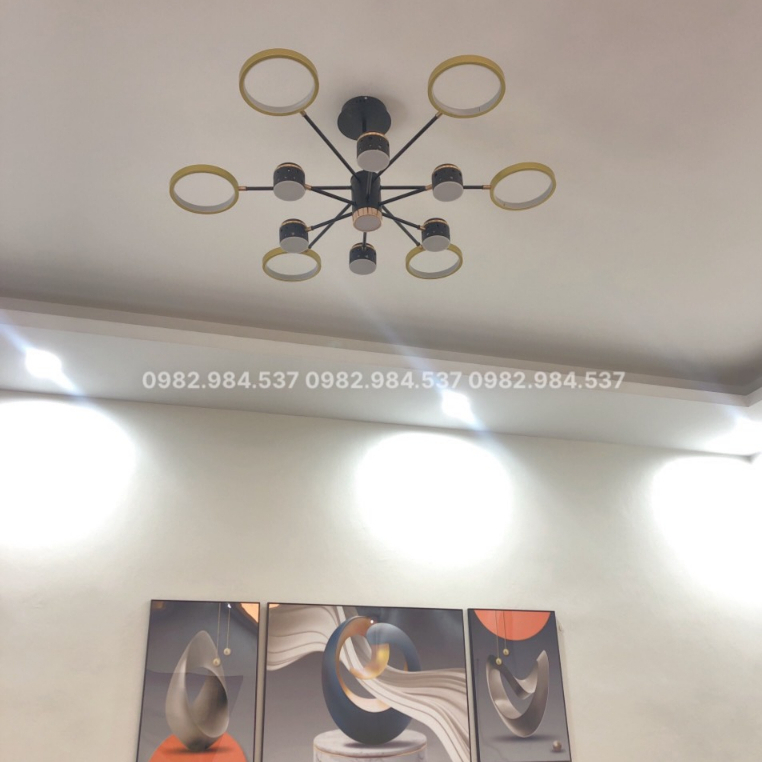 Đèn thả trần trang trí 12 tay-Đèn chùm thả trần 3 chế độ sáng ứng dụng lắp phòng khách-phòng ngủ-showrroom-spa