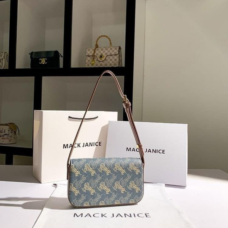 Túi xách nữ túi đeo chéo kẹp nách size 20cm màu xanh dây nâu siêu xinh TC499-2308