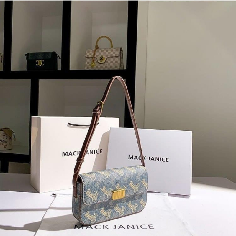 Túi xách nữ túi đeo chéo kẹp nách size 20cm màu xanh dây nâu siêu xinh TC499-2308