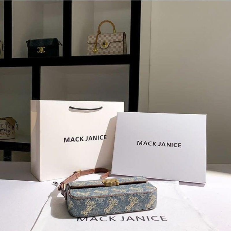 Túi xách nữ túi đeo chéo kẹp nách size 20cm màu xanh dây nâu siêu xinh TC499-2308