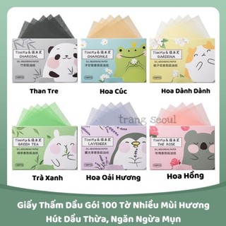 Giấy Thấm Dầu Timifly Gói 100 Tờ, Hút Sạch Dầu Thừa Giúp Da Mặt Khô Thoáng, Ngăn Ngừa Mụn, Giấy Thấm Dầu Nhiều Mùi Hương