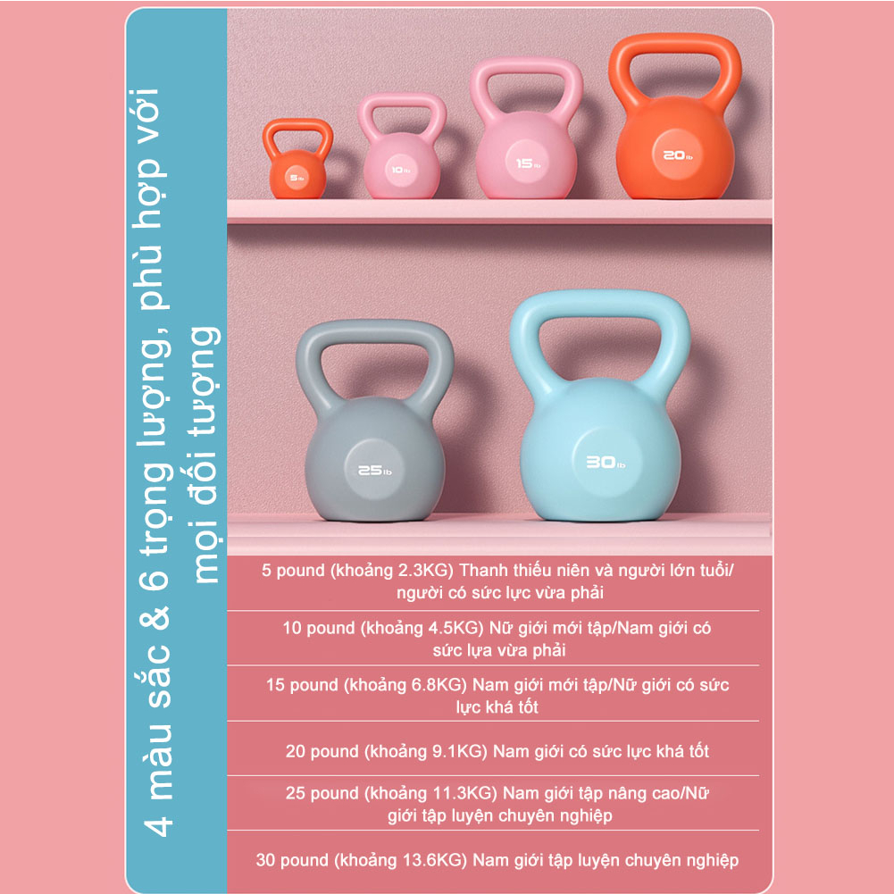 KETTLEBELL - Tạ Bình Vôi,Tạ Ấm,Tạ Quai Xách, Tạ Chuông Dụng CụTập Gym ,Săn chắc lưng eo, định hình và giảm mỡ