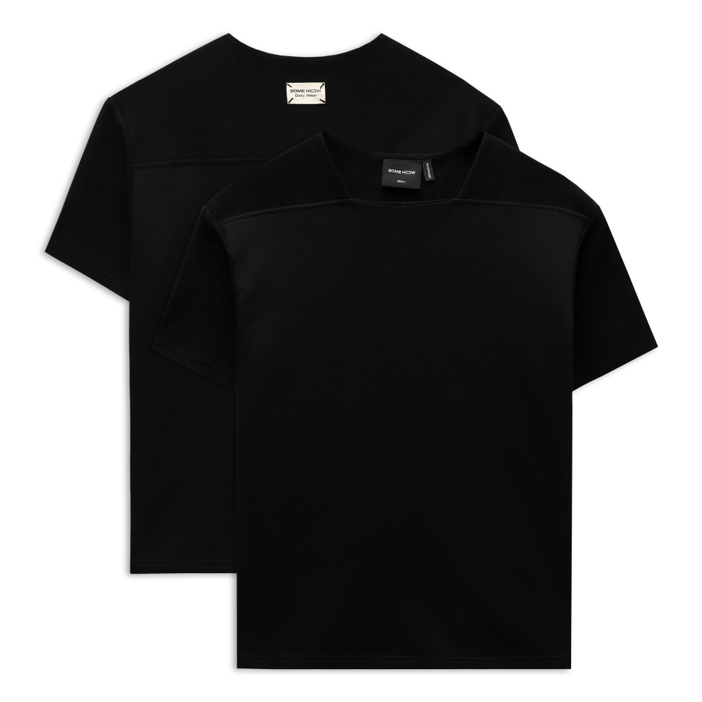 Áo Thun Nam Squareneck Plain, Chất Vải Thun Dệt Da Cá Thoải Mái, AT0063, SOMEHOW