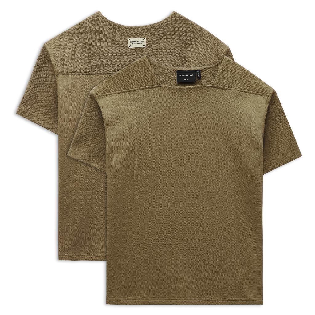 Áo Thun Nam Squareneck Plain, Chất Vải Thun Dệt Da Cá Thoải Mái, AT0063, SOMEHOW